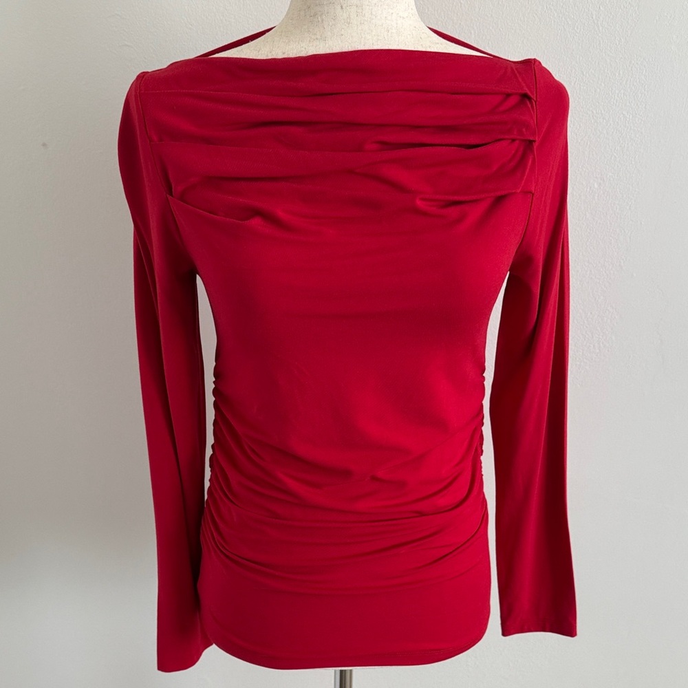 LOFT Red Long Sleeve Women's Top